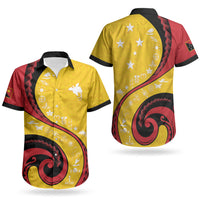 Papua New Guinea Independence Couples Matching Tank Maxi Dress and Hawaiian Shirt Special Style Yellow Version LT05 - Polynesian Pride