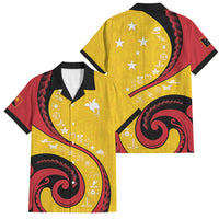 Papua New Guinea Independence Family Matching Off The Shoulder Long Sleeve Dress and Hawaiian Shirt Special Style Yellow Version LT05 Dad's Shirt - Short Sleeve Yellow - Polynesian Pride