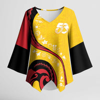 Papua New Guinea Independence Kimono Sleeve Blouse Special Style Yellow Version LT05 Female Yellow - Polynesian Pride