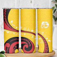 Papua New Guinea 50th Independence Anniversary Skinny Tumbler Special Style Yellow Version - Polynesian Pride