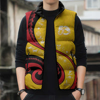 Papua New Guinea 50th Independence Anniversary Sleeveless Puffer Jacket Special Style Yellow Version - Polynesian Pride
