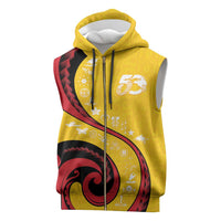 Papua New Guinea Independence Sleeveless Zip Hoodie Special Style Yellow Version LT05 Yellow - Polynesian Pride