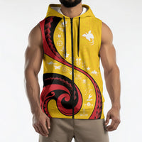 Papua New Guinea Independence Sleeveless Zip Hoodie Special Style Yellow Version LT05 - Polynesian Pride
