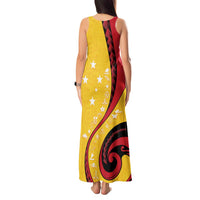 Papua New Guinea 50th Independence Anniversary Tank Maxi Dress Special Style Yellow Version - Polynesian Pride