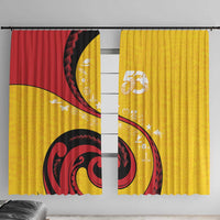 Papua New Guinea Independence Window Curtain Special Style Yellow Version LT05 With Hooks Yellow - Polynesian Pride