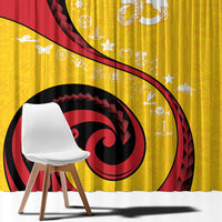 Papua New Guinea Independence Window Curtain Special Style Yellow Version LT05 - Polynesian Pride