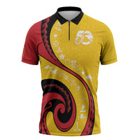 Papua New Guinea Independence Zipper Polo Shirt Special Style Yellow Version LT05 Yellow - Polynesian Pride