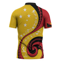 Papua New Guinea Independence Zipper Polo Shirt Special Style Yellow Version LT05 - Polynesian Pride