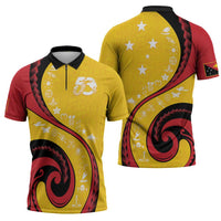 Papua New Guinea Independence Zipper Polo Shirt Special Style Yellow Version LT05 - Polynesian Pride