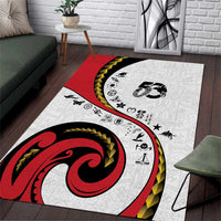 Papua New Guinea 50th Independence Anniversary Area Rug Special Style White Version - Polynesian Pride