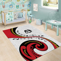 Papua New Guinea 50th Independence Anniversary Area Rug Special Style White Version - Polynesian Pride