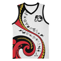 Papua New Guinea Independence Basketball Jersey Special Style White Version LT05 Unisex White - Polynesian Pride