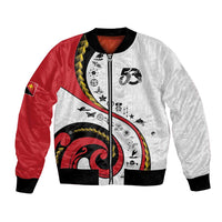 Papua New Guinea Independence Bomber Jacket Special Style White Version LT05 Unisex White - Polynesian Pride