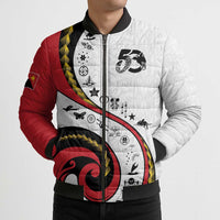 Papua New Guinea Independence Bomber Puffer Jacket Special Style White Version LT05 - Polynesian Pride