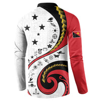 Papua New Guinea Independence Button Sweatshirt Special Style White Version LT05 - Polynesian Pride