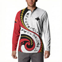 Papua New Guinea Independence Button Sweatshirt Special Style White Version LT05 - Polynesian Pride