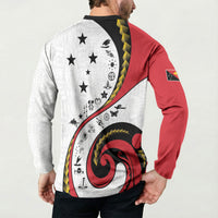 Papua New Guinea Independence Button Sweatshirt Special Style White Version LT05 - Polynesian Pride