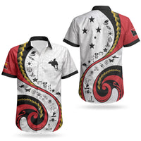 Papua New Guinea Independence Couples Matching Short Sleeve Bodycon Dress and Hawaiian Shirt Special Style White Version LT05 - Polynesian Pride