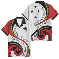 Papua New Guinea Independence Family Matching Short Sleeve Bodycon Dress and Hawaiian Shirt Special Style White Version LT05 Dad's Shirt - Short Sleeve White - Polynesian Pride