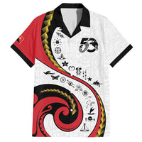 Papua New Guinea Independence Family Matching Summer Maxi Dress and Hawaiian Shirt Special Style White Version LT05 Dad's Shirt - Short Sleeve White - Polynesian Pride