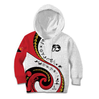 Papua New Guinea 50th Independence Anniversary Kid Hoodie Special Style White Version - Polynesian Pride