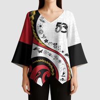 Papua New Guinea Independence Kimono Sleeve Blouse Special Style White Version LT05 - Polynesian Pride