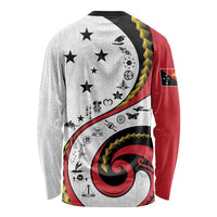Papua New Guinea 50th Independence Anniversary Long Sleeve Shirt Special Style White Version - Polynesian Pride