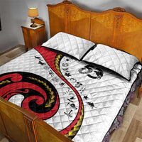 Papua New Guinea 50th Independence Anniversary Quilt Bed Set Special Style White Version - Polynesian Pride