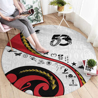 Papua New Guinea 50th Independence Anniversary Round Carpet Special Style White Version - Polynesian Pride