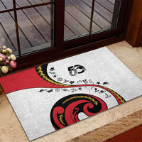 Papua New Guinea 50th Independence Anniversary Rubber Doormat Special Style White Version - Polynesian Pride