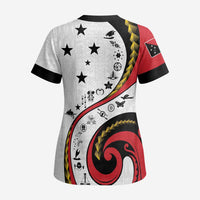 Papua New Guinea Independence Scrub Top Special Style White Version LT05 - Polynesian Pride