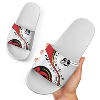 Papua New Guinea Independence Slide Sandals Special Style White Version LT05 - Polynesian Pride