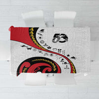Papua New Guinea Independence Tablecloth Special Style White Version LT05 White - Polynesian Pride