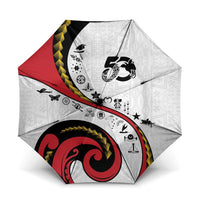 Papua New Guinea Independence Umbrella Special Style White Version LT05 One Size Folded 11.42 inch Opened Diameter 37.4 inch White - Polynesian Pride
