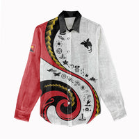 Papua New Guinea Independence Women Casual Shirt Special Style White Version LT05 - Polynesian Pride