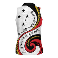Papua New Guinea Independence Women Sleeveless Polo Shirt Special Style White Version LT05 - Polynesian Pride