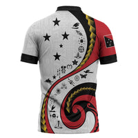 Papua New Guinea 50th Independence Anniversary Zipper Polo Shirt Special Style White Version - Polynesian Pride