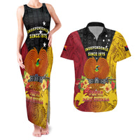 Personalized Papua New Guinea Independence Day Couples Matching Tank Maxi Dress and Hawaiian Shirt Bird Of Paradise With Polynesian Pattern LT05 Yellow - Polynesian Pride