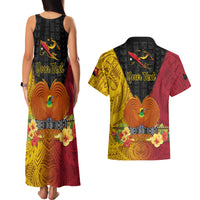 Personalized Papua New Guinea Independence Day Couples Matching Tank Maxi Dress and Hawaiian Shirt Bird Of Paradise With Polynesian Pattern LT05 - Polynesian Pride