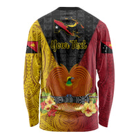 Personalized Papua New Guinea Independence Day Long Sleeve Shirt Bird Of Paradise With Polynesian Pattern LT05 - Polynesian Pride