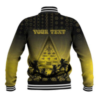 Personalised Palau Independence Day Baseball Jacket Palauan Tattoo Pattern - Polynesian Pride