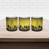 Personalised Palau Independence Day Ceramic Mug Palauan Tattoo Pattern - Polynesian Pride