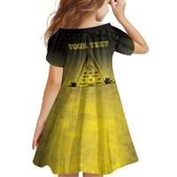 Personalised Palau Independence Day Family Matching Off The Shoulder Long Sleeve Dress and Hawaiian Shirt Palauan Tattoo Pattern LT05 - Polynesian Pride