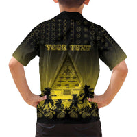 Personalised Palau Independence Day Kid Hawaiian Shirt Palauan Tattoo Pattern - Polynesian Pride