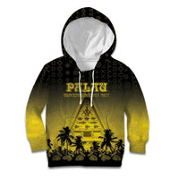Personalised Palau Independence Day Kid Hoodie Palauan Tattoo Pattern - Polynesian Pride