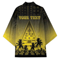 Personalised Palau Independence Day Kimono Palauan Tattoo Pattern - Polynesian Pride