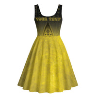 Personalised Palau Independence Day Midi Dress Palauan Tattoo Pattern - Polynesian Pride