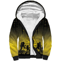 Personalised Palau Independence Day Sherpa Hoodie Palauan Tattoo Pattern - Polynesian Pride