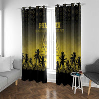 Palau Independence Day Window Curtain Palauan Tattoo Pattern - Polynesian Pride