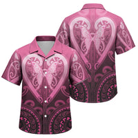 Aotearoa Breast Cancer Family Matching Mermaid Dress and Hawaiian Shirt Maori Tribal Pattern LT05 Son's Shirt Pink - Polynesian Pride